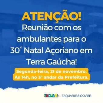 Prefeitura convida ambulantes para reunião sobre Natal Açoriano