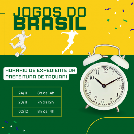 Prefeitura vai funcionar pela manhã em dias de jogos do Brasil na