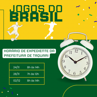 Prefeitura altera o horário de expediente durante os jogos da Copa