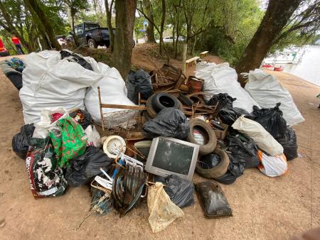 Recolhida 1,7 tonelada de resíduos no rio Taquari 