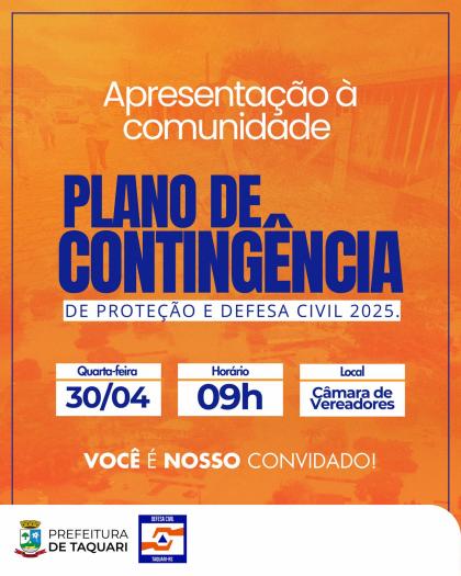 Defesa Civil apresentará Plano Municipal de Defesa Civil 