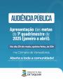Dados do quadrimestre serão apresentados em audiência pública
